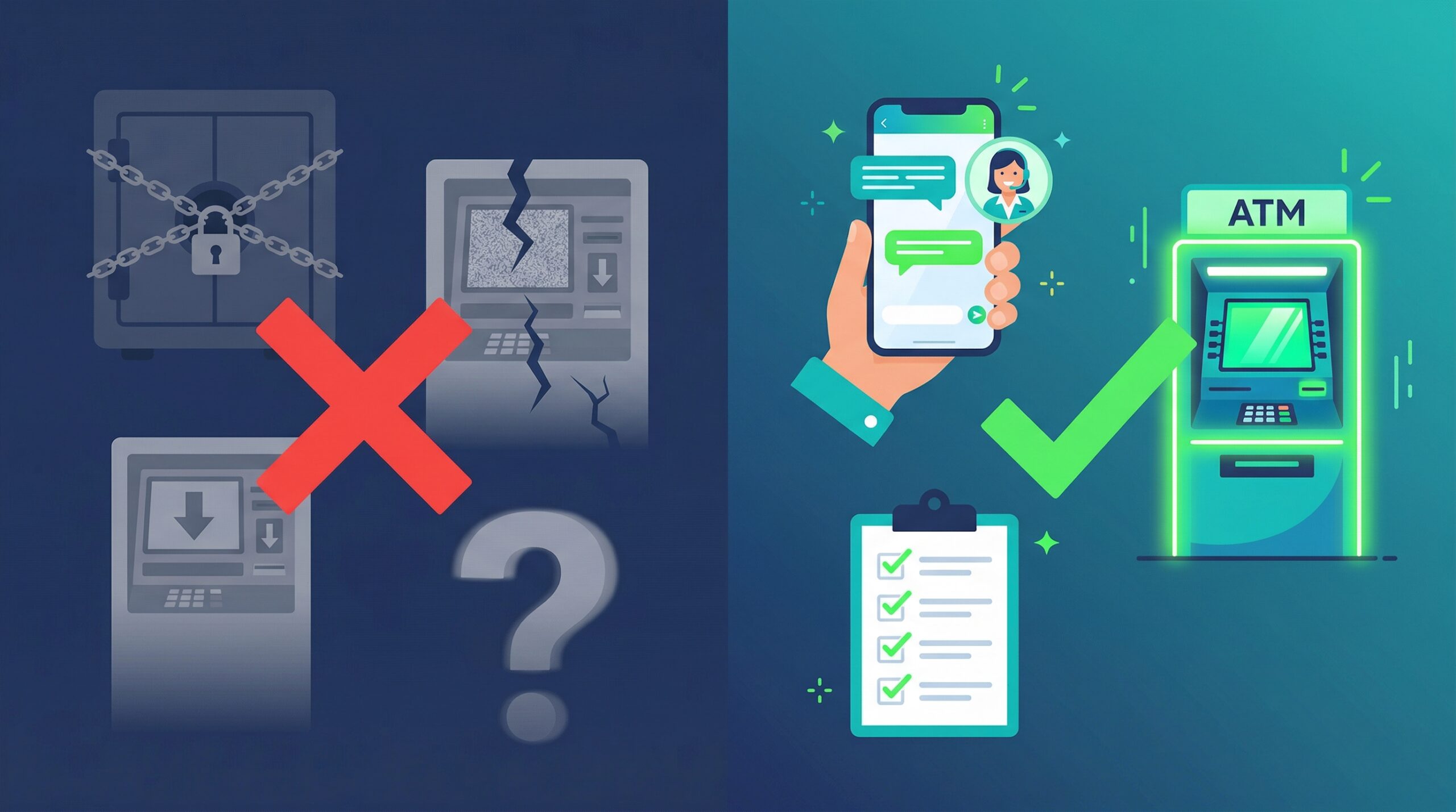 ネット銀行のデメリットを解消するイラスト